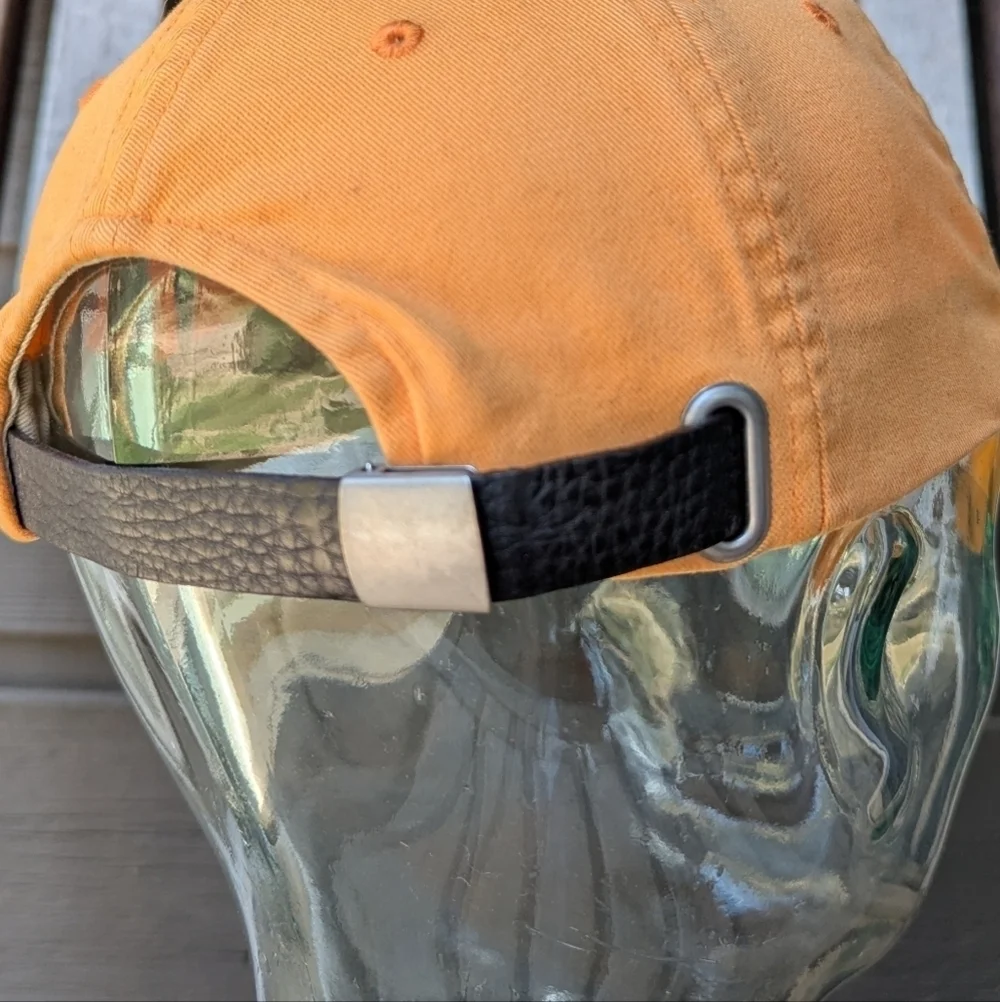 GAP Marigold Navy Blue Spellout Dad Hat Leather Band